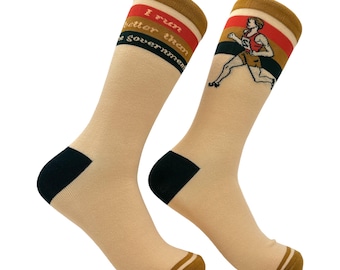 I Run Better Than The Government Socks, Adult Humor Runner Socks