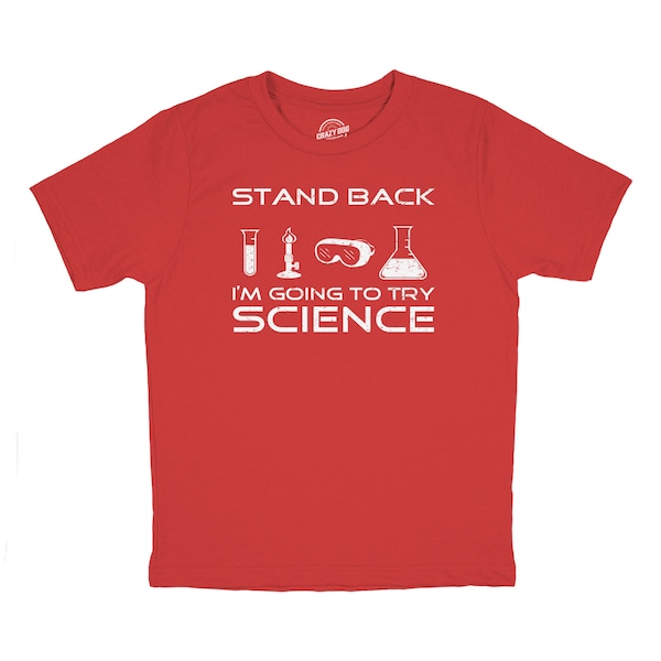 Kids Science T Shirt, Boys Funny School Shirt, Youths Try Science Shirt, Kids Shirts With Sayings, Kids Quotes Shirts, Nerdy Kids T Shirt