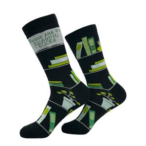 These Are My Reading Socks, Bookworm Socks, Book Lover Socks, Books and Coffee Socks, Striped Socks, Gifts for Book Nerds, Bookshelf Socks