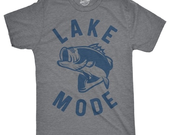 Lake Mode Bass Fishing Graphic Tee, Happy Camper Shirt
