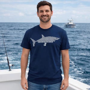 Camiseta Dun Dun Shark, divertida camiseta con estampado del océano imagen 1