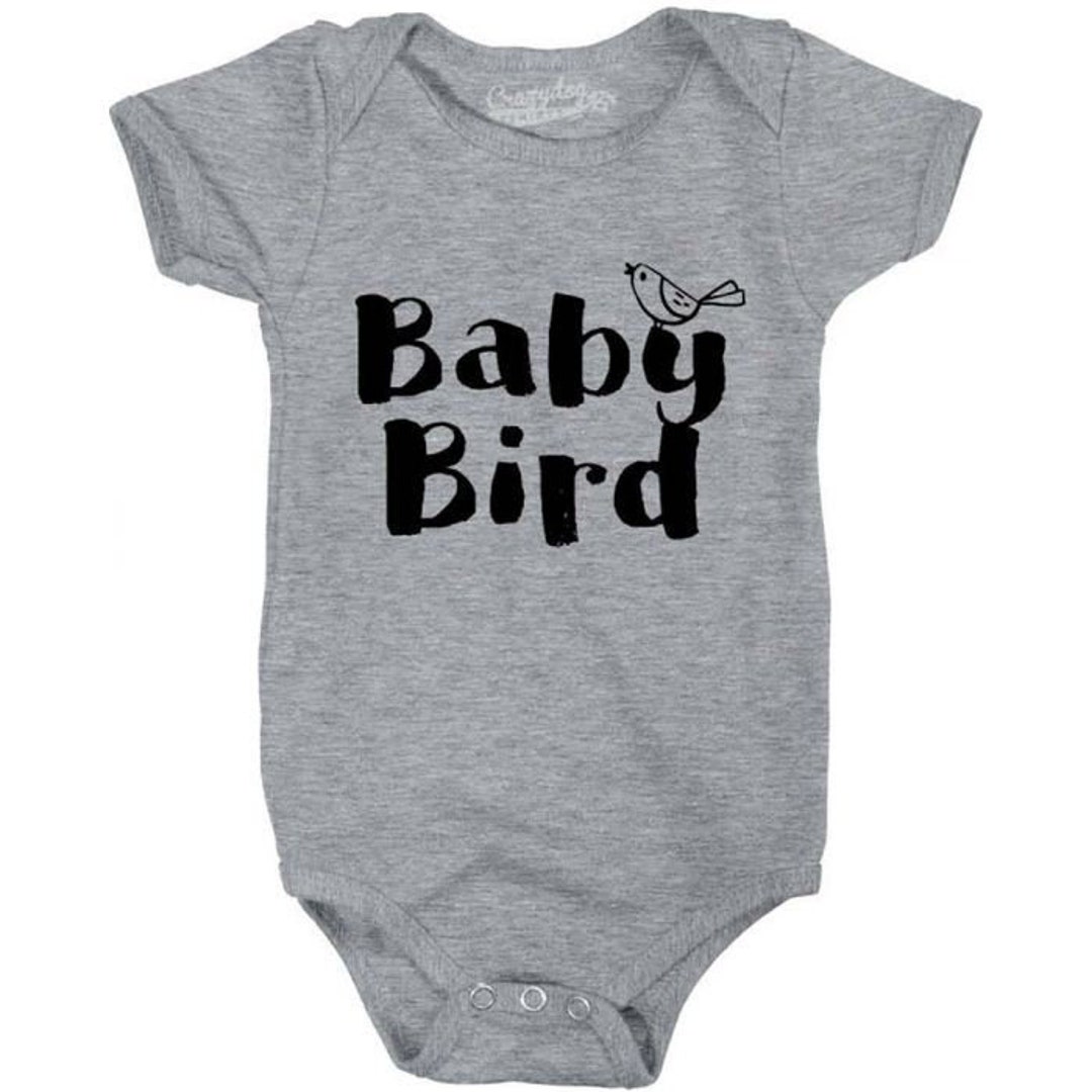 Baby Vögelchen Romper, lustiger Babystrampler, Strampler mit Sprüchen