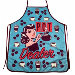 Pot Dealer, Coffee Aprons, Funny Coffee Aprons, Funny Aprons, Cooking Apron, Funny Cook Aprons, Love Cooking, Valentine&#39;s Day Gift