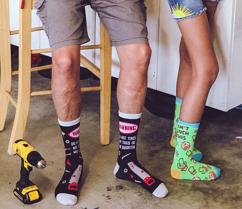 Funny Dad Socks Don't Touch My Tools or My Daughters Etsy