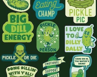 Funny Pickle Meme Stickers: Extra Large Vinyl Decals for Water Bottles