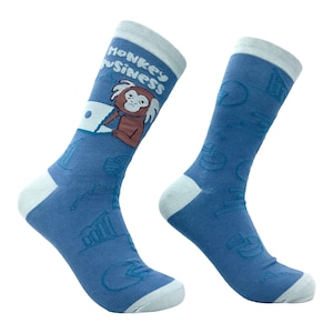 Calcetines de trabajo para hombres, calcetines para correo electrónico, calcetines para computadora portátil, calcetines para padrinos de boda, calcetines divertidos, calcetines geniales, calcetines divertidos, calcetines con monos