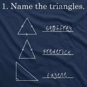 T-shirt enfant avec motifs mathématiques amusants sur les triangles, cadeau de rentrée scolaire image 2