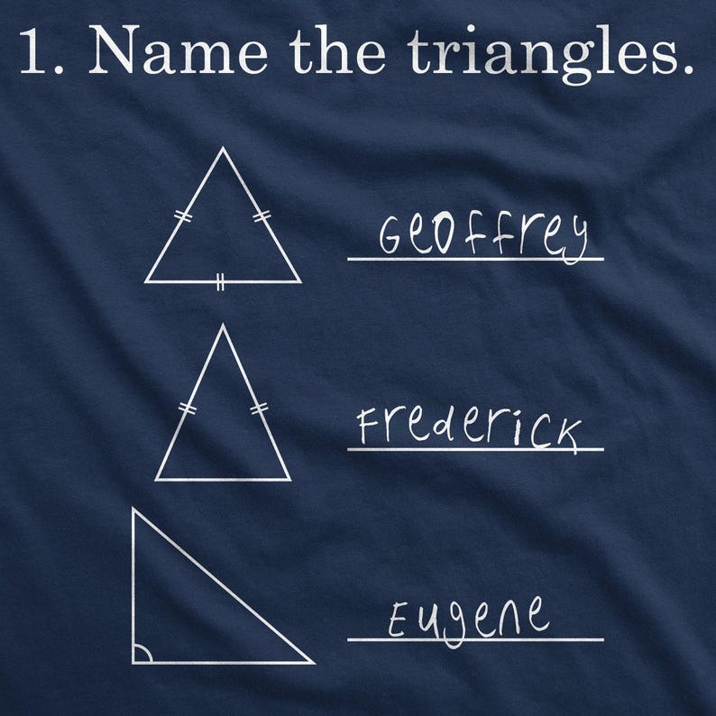 T-shirt enfant avec motifs mathématiques amusants sur les triangles, cadeau de rentrée scolaire image 2