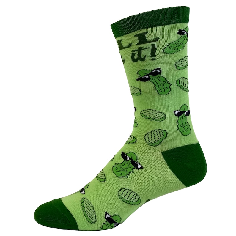 Dill With It Pickle Socks Funny Womens Mens Socks Youth image 5