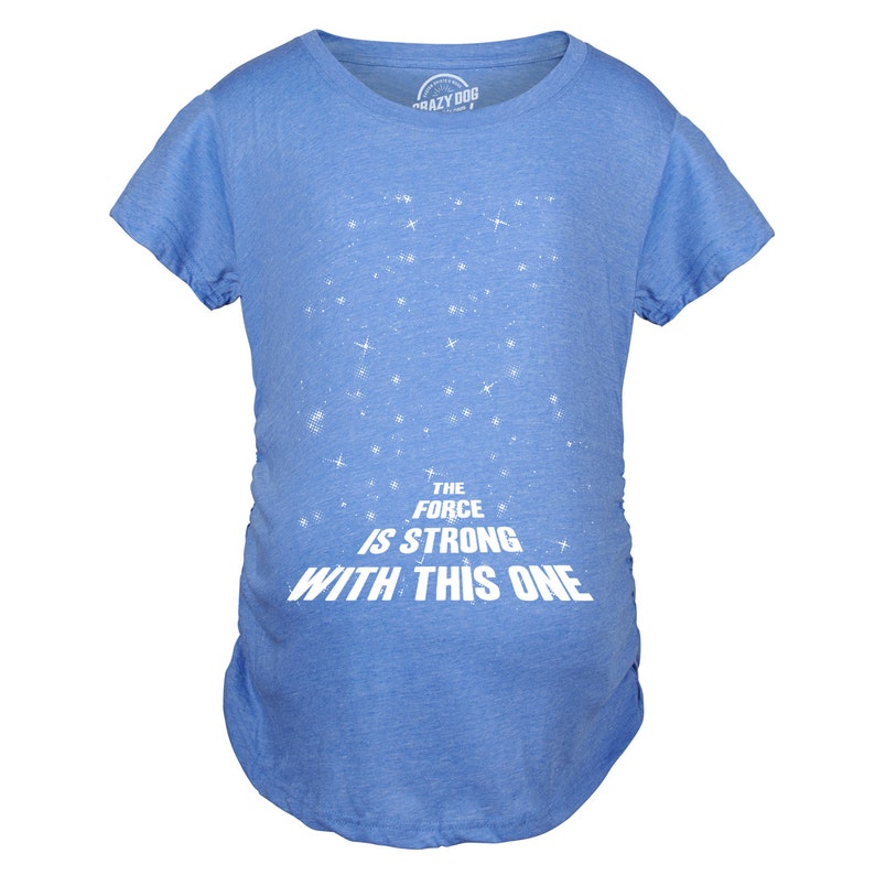 Die Kraft ist stark mit diesem einen Mutterschafts-T-Shirt, niedliche Mutterschafts-T-Shirts, lustiges Schwangerschafts-T-Shirt, Mama, zum T-Shirt zu sein, lustige Mutterschaft Heather Royal Blue