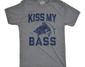 Kiss My Bass Fishing T-shirt, grappig cadeau voor de visser