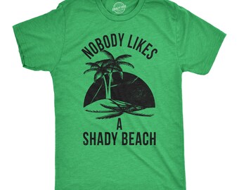 Funny Mens Beach T-shirt, Shady Beach Graphic Tee - Etsy Canada