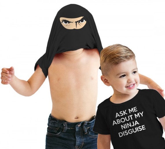 Ask Me About My Ninja Disguise Ninja Kids Shirt