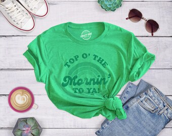St Patrick's Day Shirt, Top O' The Mornin' Irish Clover Tee