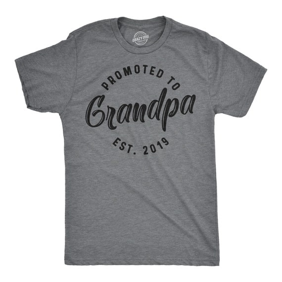 EST 2019 Best Grandpa Shirt, Mens Funny Shirt, Tee For Dad, Fathers Day Gift, Promoted To Grandpa, New Year Gramps Shirt Il_570xn