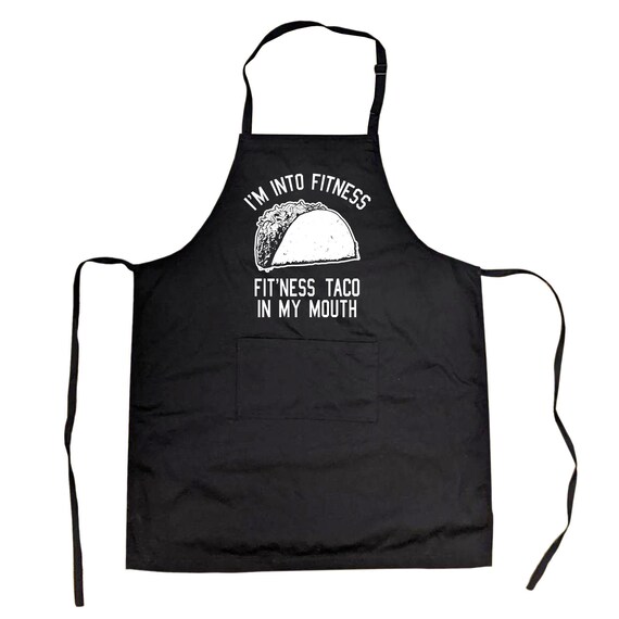 Funny Barbecue Apron, Fitness Taco, Fathers Day Gift, Gift for Dad, Funny Cooking Apron, Mother's Day Gifts, Funny Kitchen Cook Aprons Il_570xn