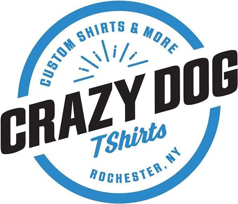 a logo for a company called "Crazy Dog Tshirts".
