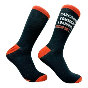 Sarcastic Comment Loading Socks, Funny Embroidered Socks
