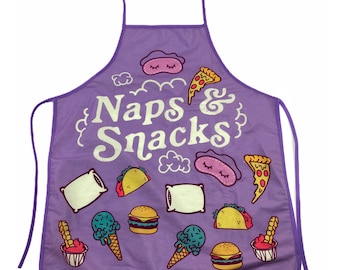 Funny Naps & Snacks Apron, Mother's Day Gift