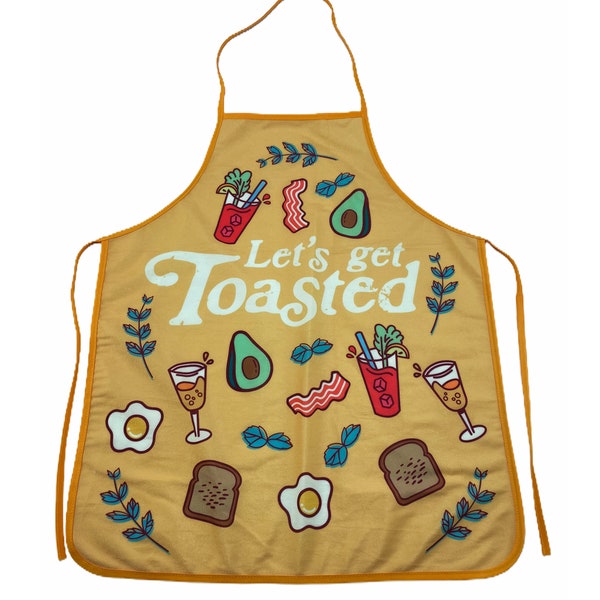Delantal divertido para brunch con la frase "¡A tostarse!", regalo de tostada de aguacate