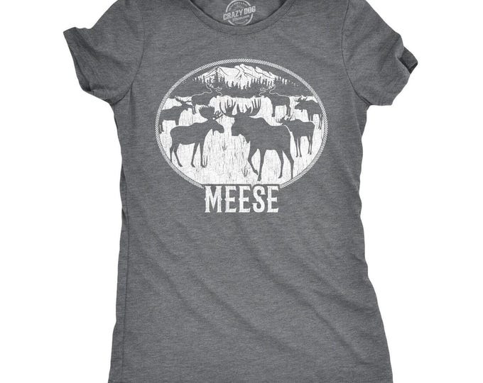 Funny Meese Moose Graphic T-Shirt, Grammar Joke Teacher Gift
