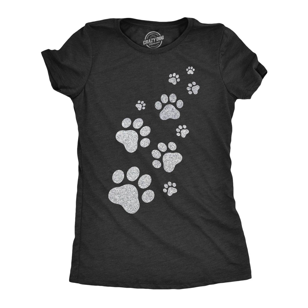Silver Glitter CAT Paw Shirt Love Cat Shirt Paw Print Shirt Etsy