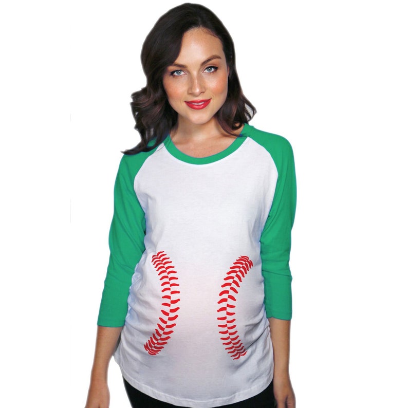 Baseball Pregnancy Shirt Sleeved Baseball Laces Maternity Etsy