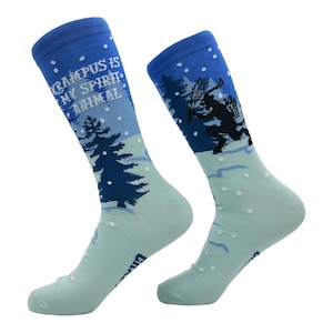 Skarpetki świąteczne, Krampus to moje zwierzę duchowe, skarpetki UNISEX, śmieszne skarpetki świąteczne, śmieszne skarpetki, skarpetki świąteczne, prezent świąteczny, skarpetki Krampus
