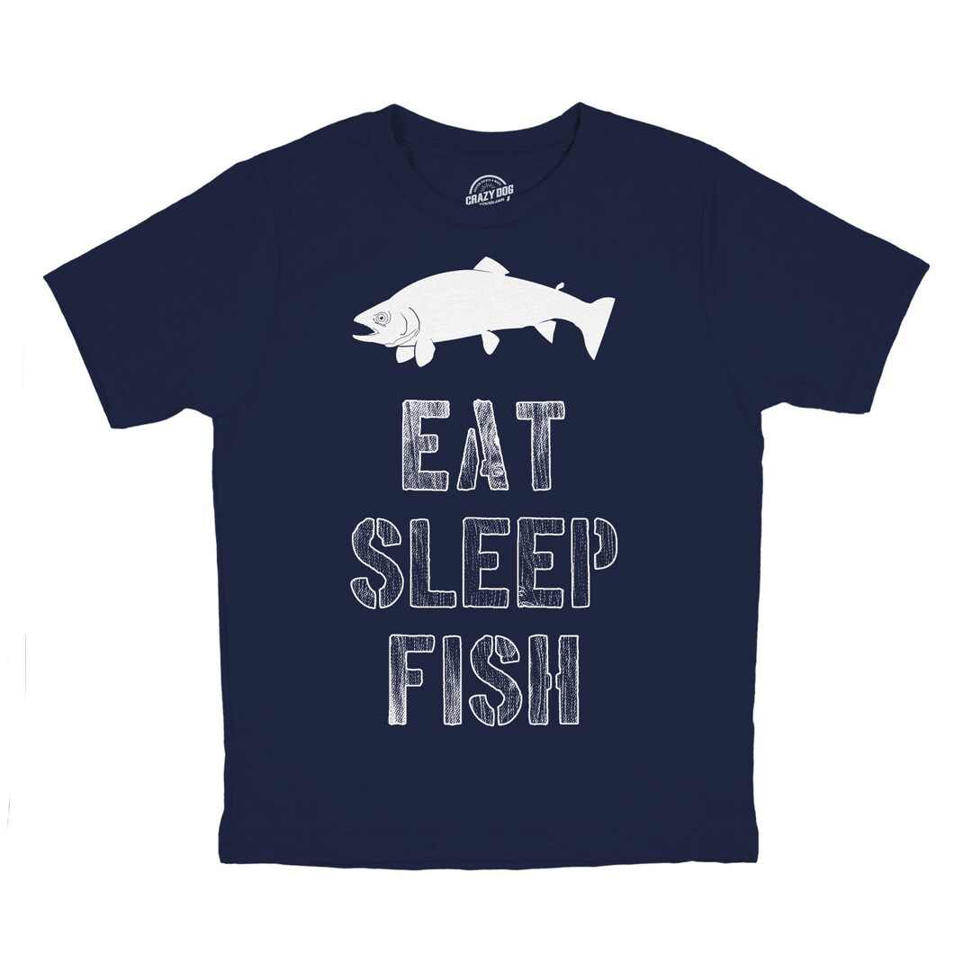 Youth Fishing Shirt Age 5 6 7 8, Fishing Shirt Youth, Kids Funny Fishing Shirt, Eat Sleep Fish Shirt Child, Kids Camping Shirt
