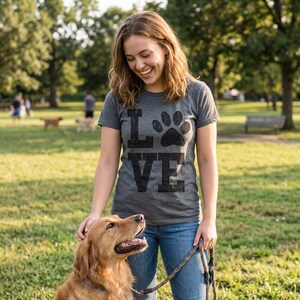 Love Dog Paw Print Shirt, Funny Dog Owner Gift image 3
