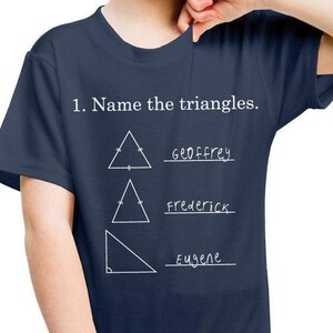 T-shirt enfant avec motifs mathématiques amusants sur les triangles, cadeau de rentrée scolaire image 3