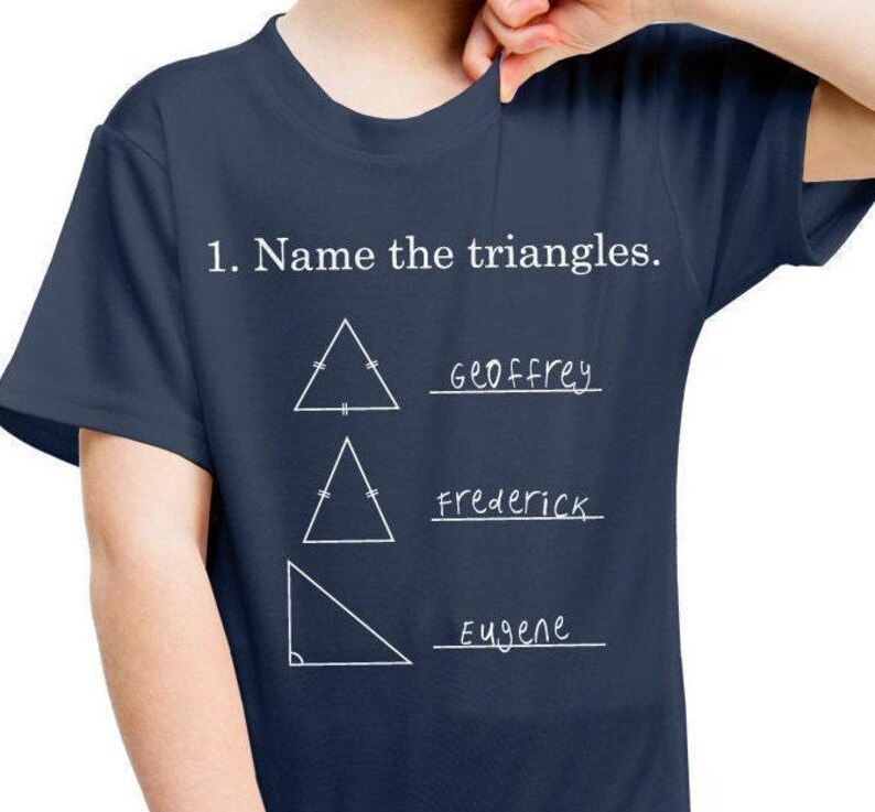 T-shirt enfant avec motifs mathématiques amusants sur les triangles, cadeau de rentrée scolaire image 3