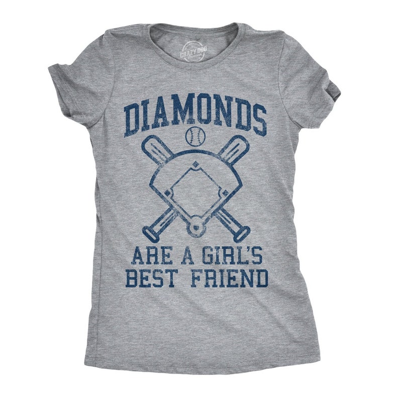 Baseball Shirt Women, Softball Shirts, Womans Cute Shirt, Baseball Shirts With Sayings, Cute Softball Tees, Diamonds Are A Girls Best Friend image 1