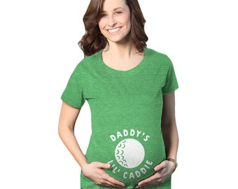 Dad's Lil Caddie Shirt, Funny Maternity Shirt, Pregnant Shirt, Funny Pregnant Shirt, Golfer, Pregnancy Reveal Shirt, Baby Announcement Shirt