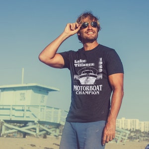 Lake Titicaca Shirt, Camping Gear, Great Outdoors, Camping Gift, Funny Camping Shirt For Men, 1969 MotorBoat Champion, Funny Mens Tee