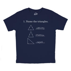 T-shirt enfant avec motifs mathématiques amusants sur les triangles, cadeau de rentrée scolaire image 1