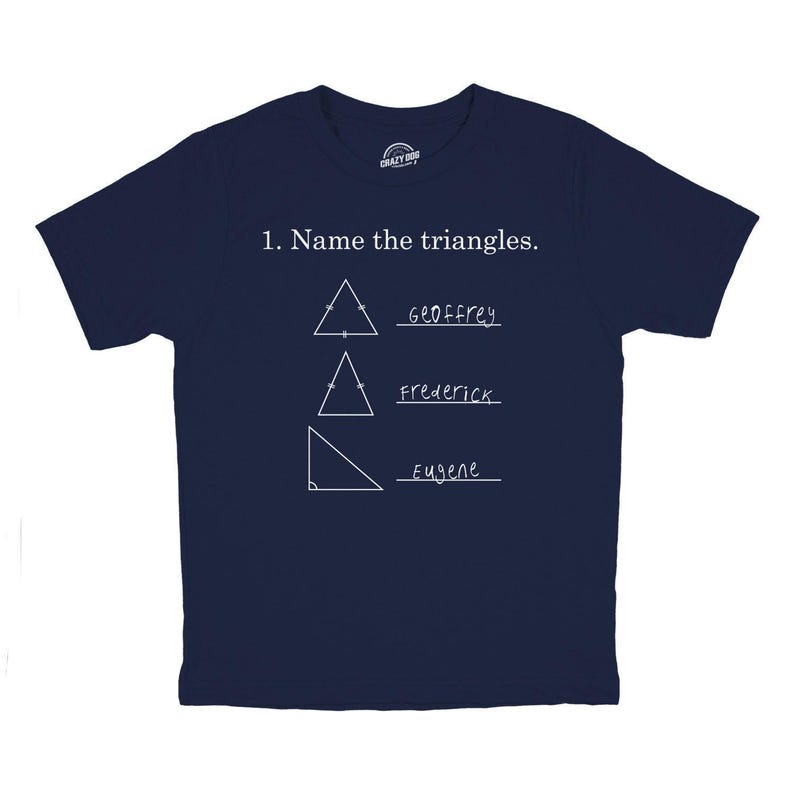 T-shirt enfant avec motifs mathématiques amusants sur les triangles, cadeau de rentrée scolaire image 1