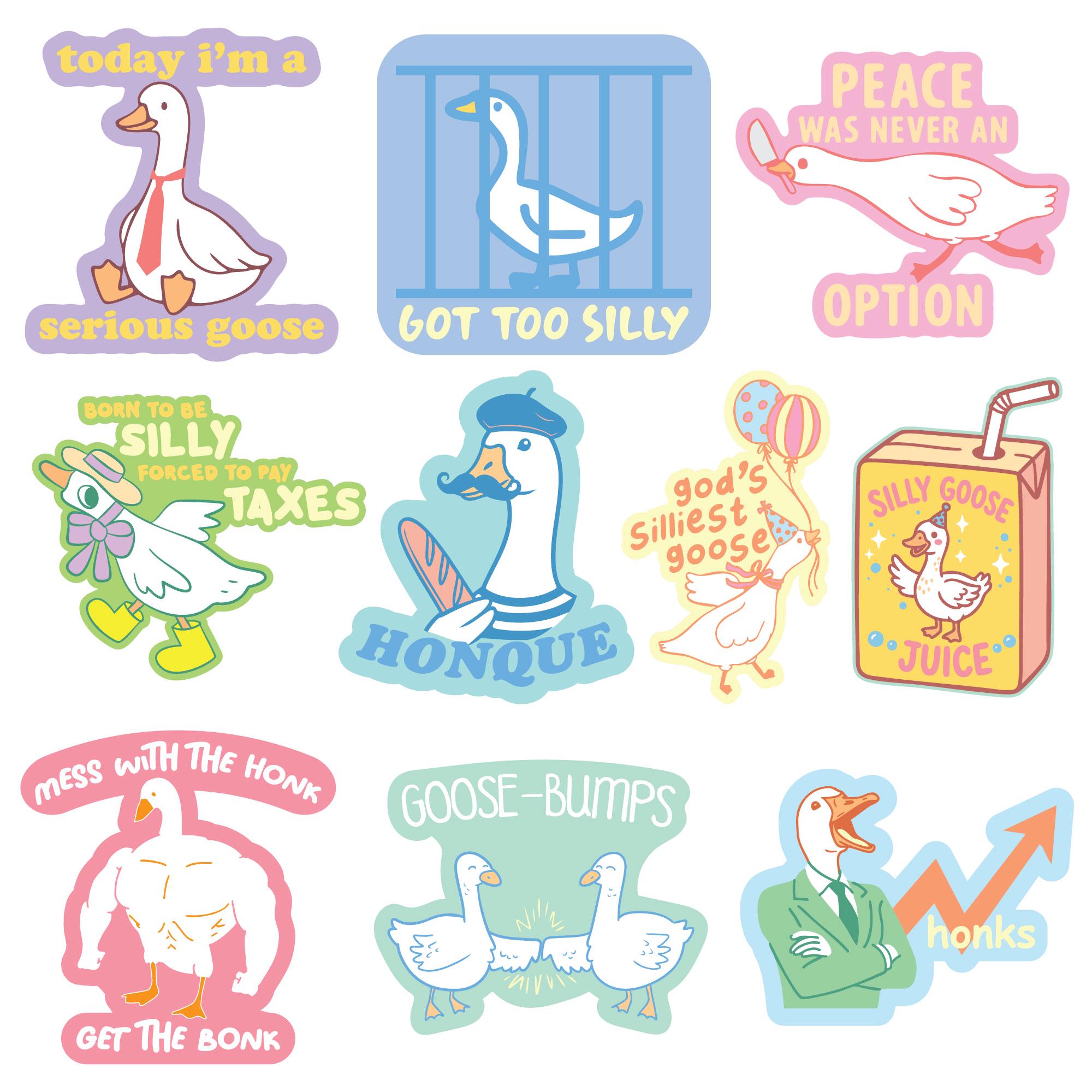 Sticker Bundle Goose Goose Stickers Set | 10 Geese Designs | Punny Goose Bumps - Etsy