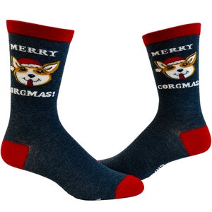 Christmas Socks, Christmas Humor Socks, Unisex Socks, Festive Socks, Merry Corgmas, Dog Socks, Snow Socks, Corgi Socks