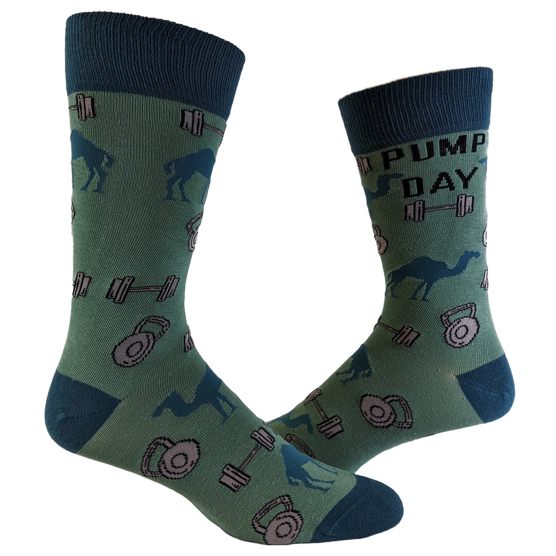 Pump Day Mens Socks, Funny Workout Socks, Camel Socks, Workout Gifts