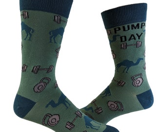 Pump Day Mens Workout Socks, Camel Gym Socks
