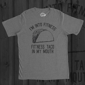 Funny Fitness Taco T-Shirt, Mens Foodie Tee image 1