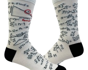 Find X, Mens Socks, Nerd Socks, Math Socks, Math Gifts, Guy Gifts Under 20, Chemistry Gifts, Teacher Socks, Teacher Gifts, Compression Socks