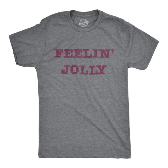 Feelin' Jolly Tee, Christmas Shirt Men, Jolly Shirts, Xmas Shirts, Xmas Gifts, Christmas Drinking, Drinking Shirts, Cocktails Shirt Il_570xn