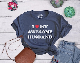 Camiseta "Amo a mi esposo", regalo para esposa.