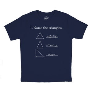 Funny Shirt Kids, Humorous Youth Shirt, Name The Triangles Shirt, Gift For Kids, Math T Shirt, Back To School Shirt Boy image 1