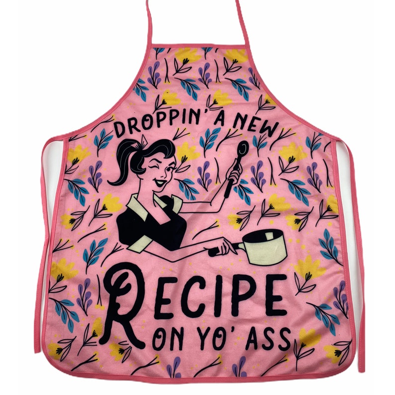 Funny Oven Mitt, Droppin A New Recipe, Retro Lady Design - Thumbnail 2