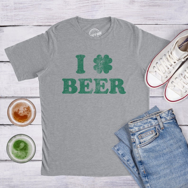 I Clover Beer St Patricks Shirt Beer Mug Shirt Funny Etsy