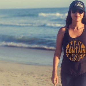 May Contain Whiskey, Drinking Tank Top Women, Shenanigans Fitness Top, St Patricks Day Tank, Whiskey Tank Tops, Drinking Whiskey