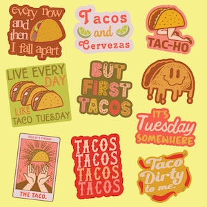 Funny Taco Meme Stickers, Large Vinyl Decals for Water Bottles